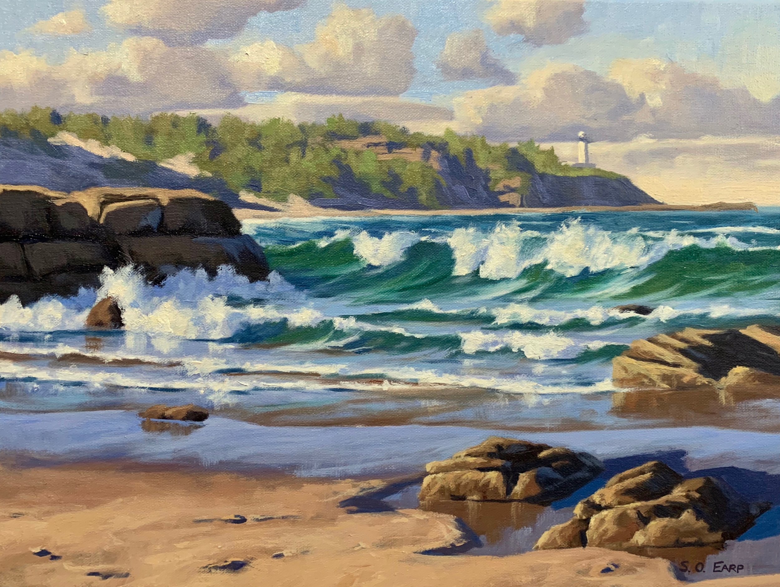 Art Painting Beach canvas Australia ocean surf shade seascape seaside 
