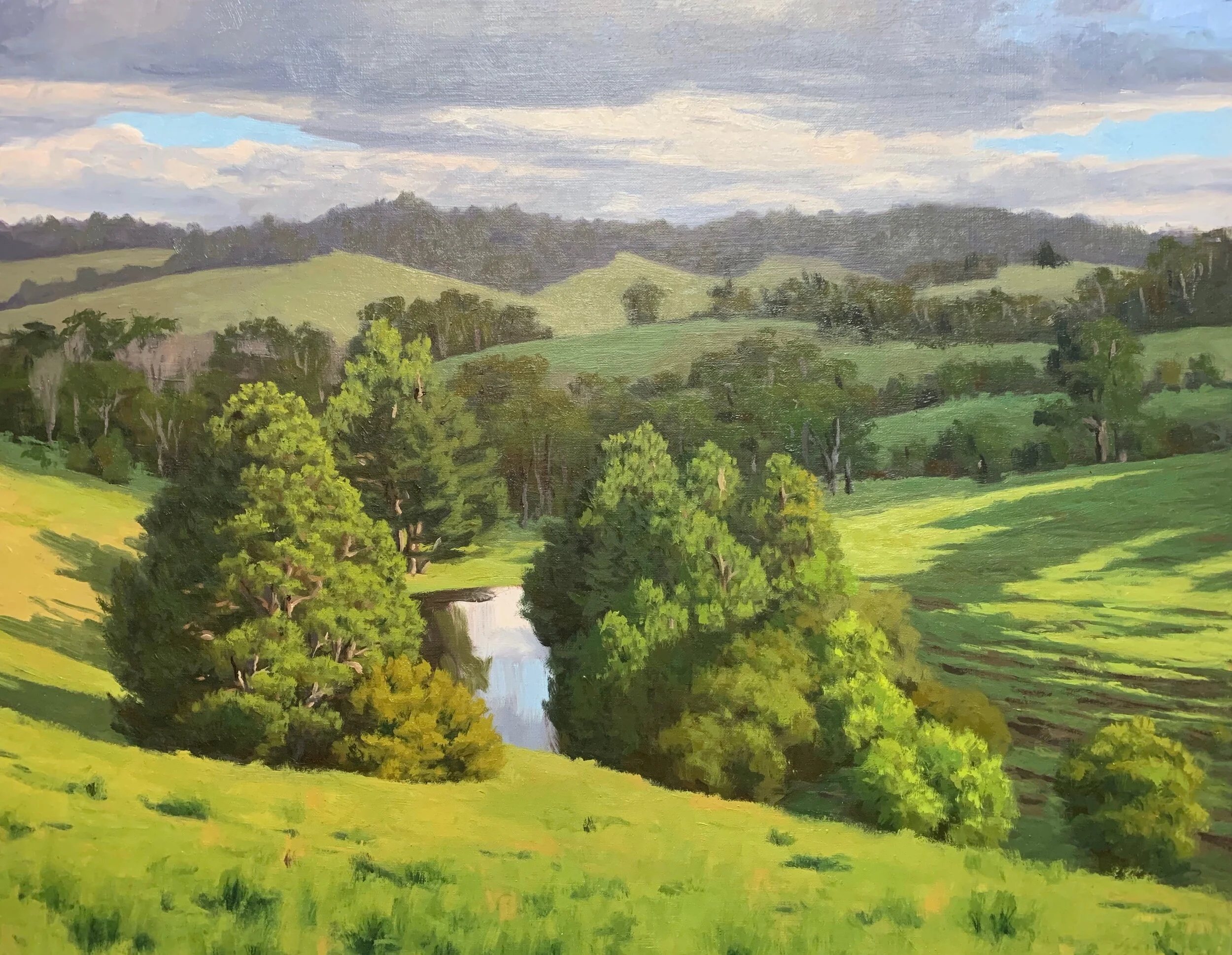 How to Paint a Landscape Painting Trees and Rolling Hills — Samuel