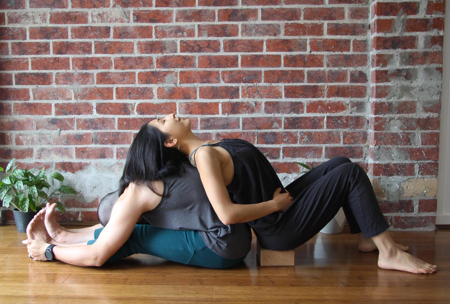 Paschimottanasana,  with partner