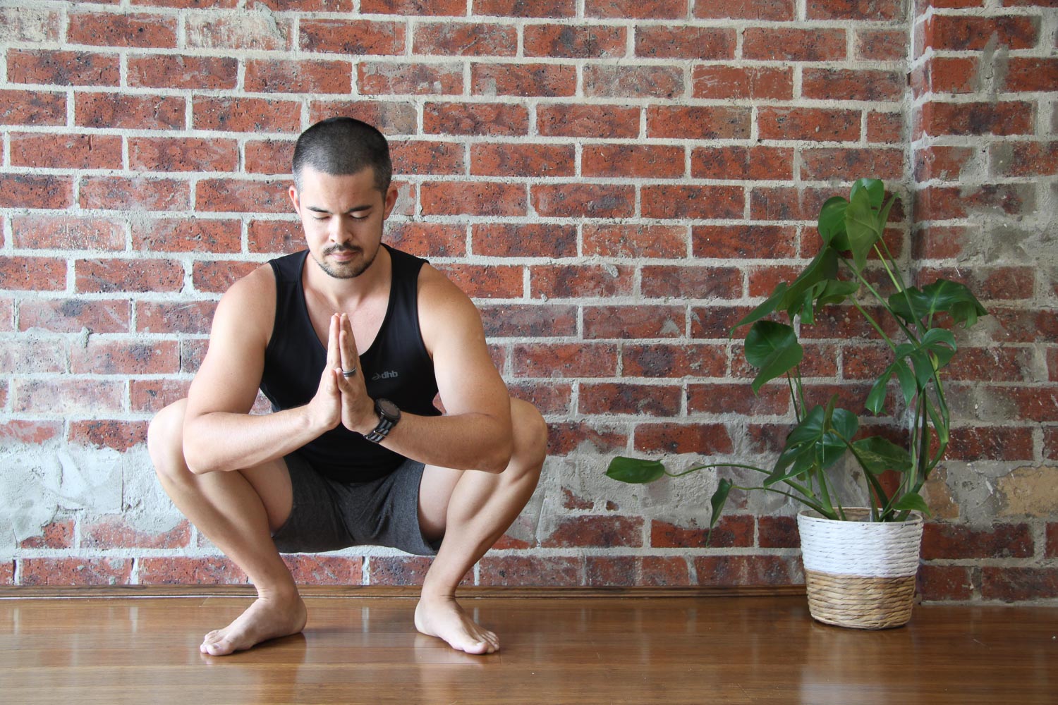 Garland pose modifications yoga asanas set Vector Image