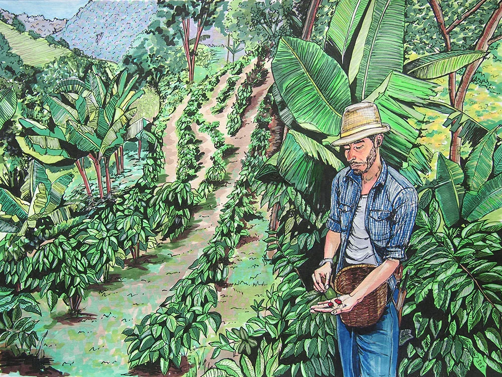 Farmer in Salento, 11"x14", 2015