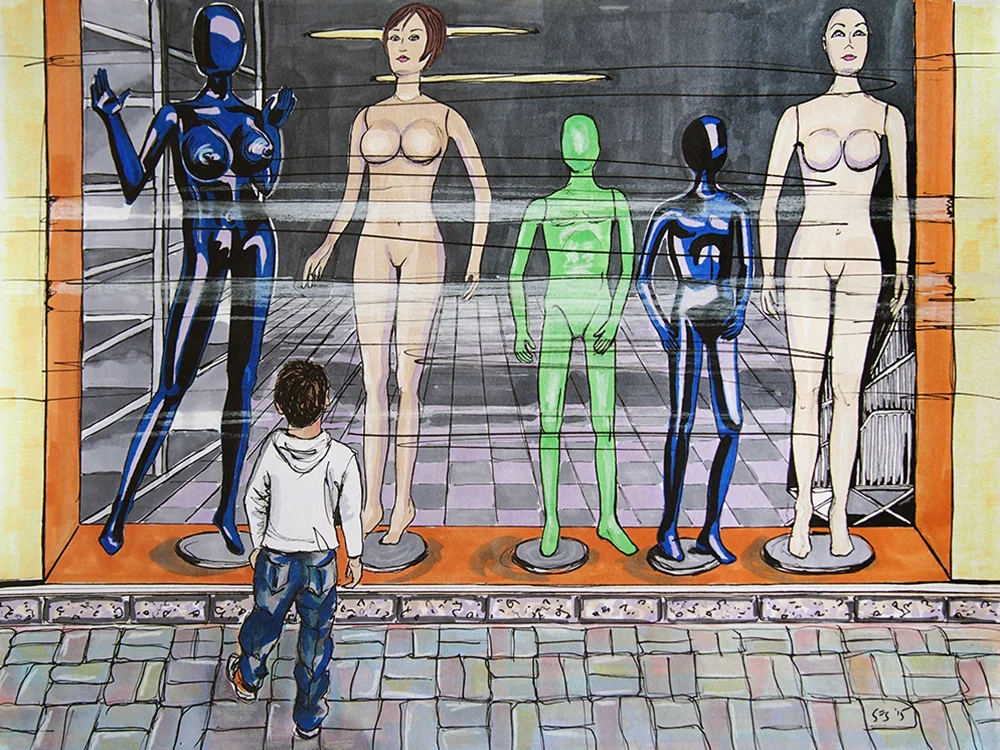 Busty Mannequins in Barranquilla, 11"x14", 2015