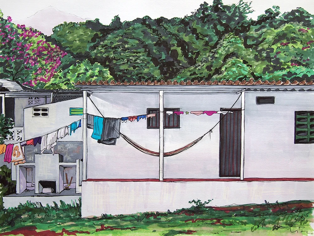 House in Minca (commission), 11"x14", 2015