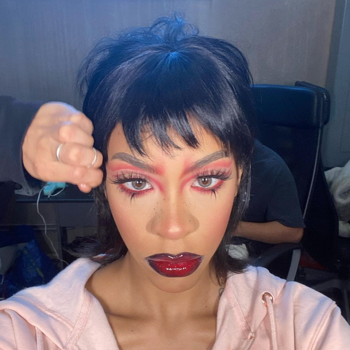 Rico Nasty Stuns In Red Monochromatic Makeup Look Mmirandalaurenn