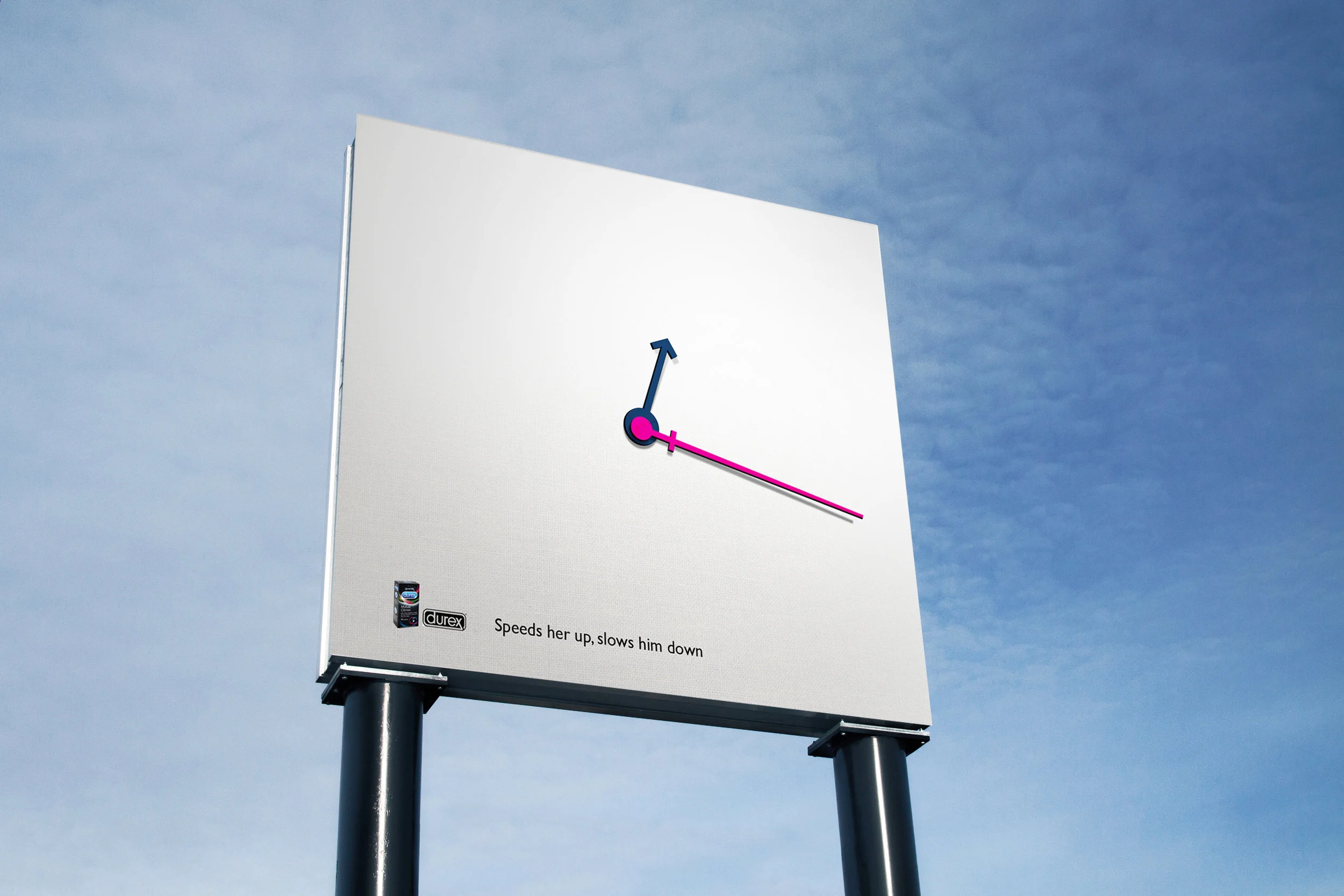  The hoarding would have a live clock. The minute hand would be designed as the female symbol, while the hour hand would be designed as the male symbol.&nbsp; 