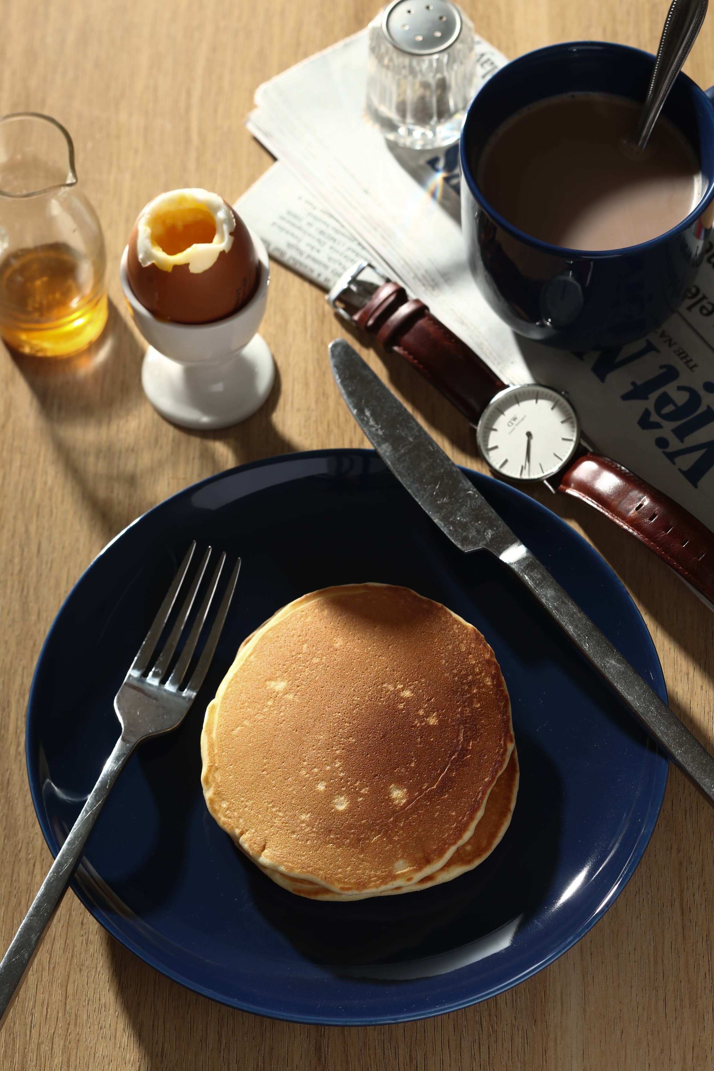 2. Pancake và trứng luộc đã được hoàn thành