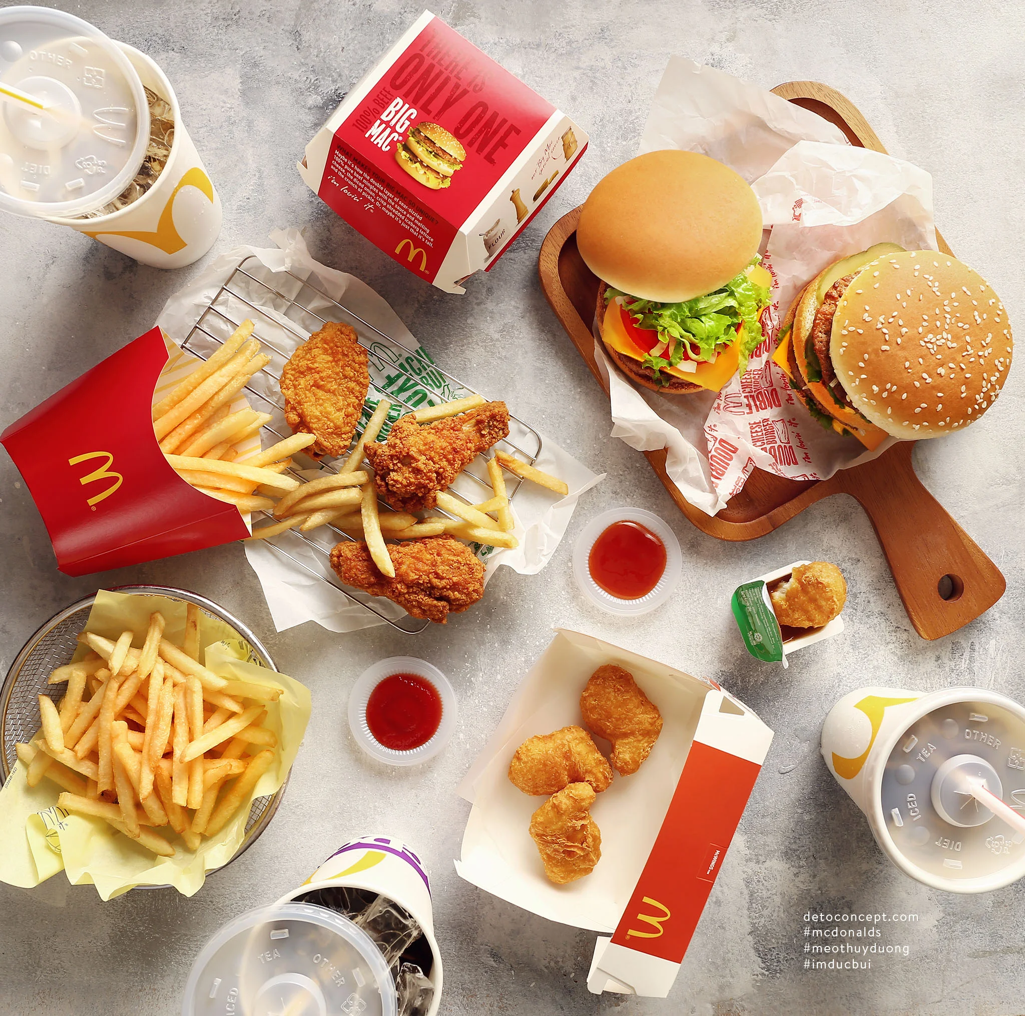Càng nhiều món / layout, thời gian chụp càng lâu. Project : Mc Donald's Vietnam.