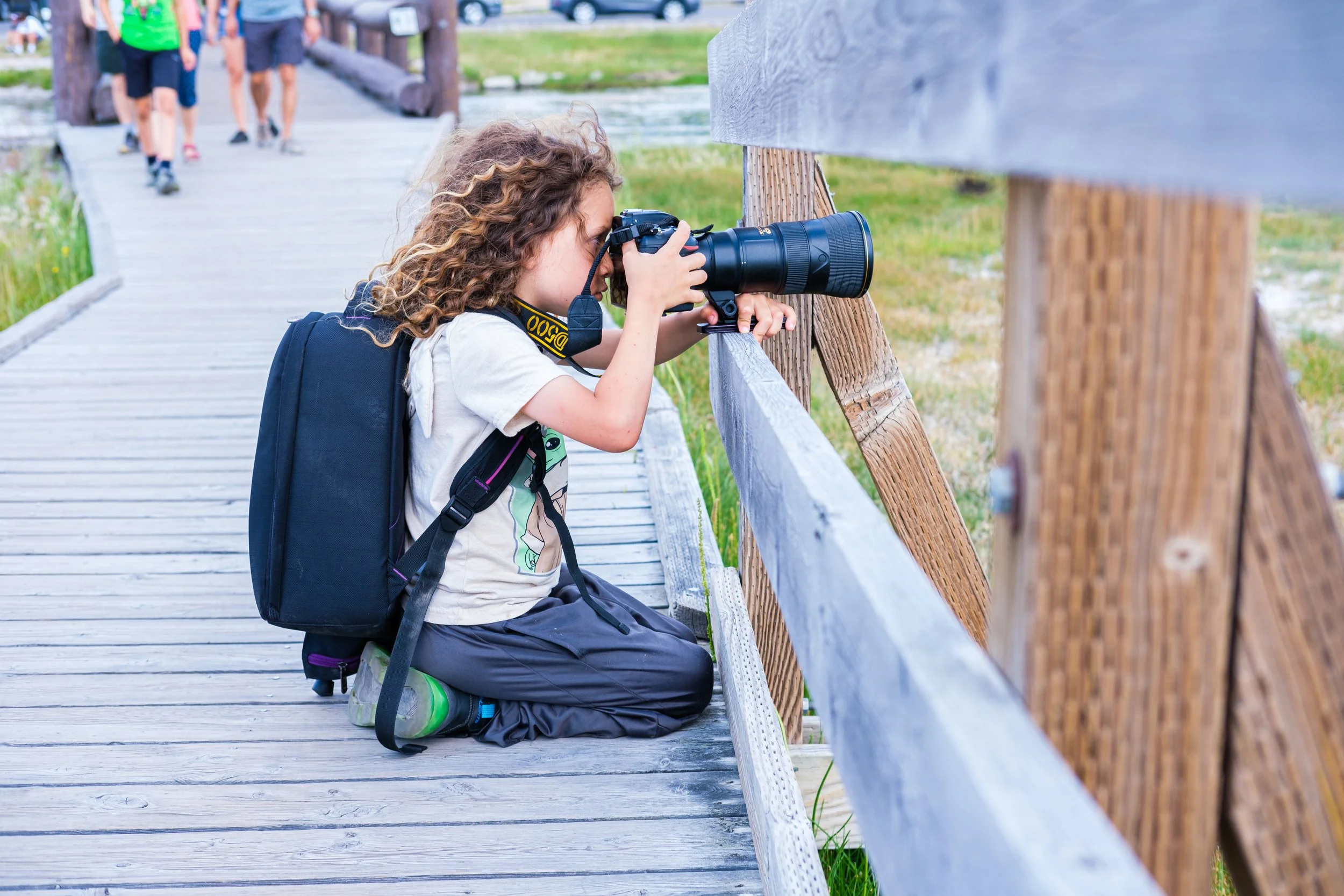 My son Eli shooting in Yellowstone