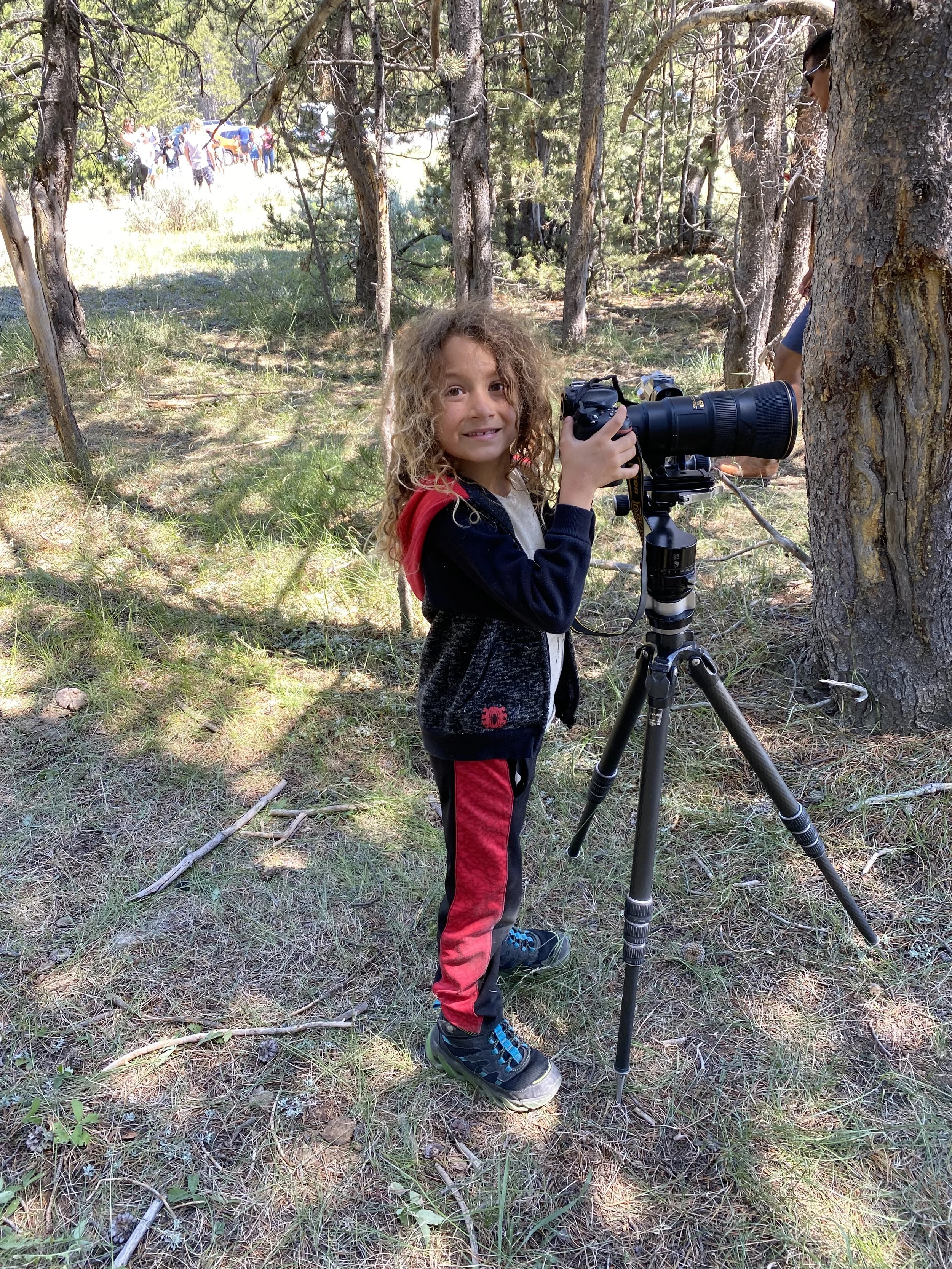 Eli photographing Bison in yellowstone