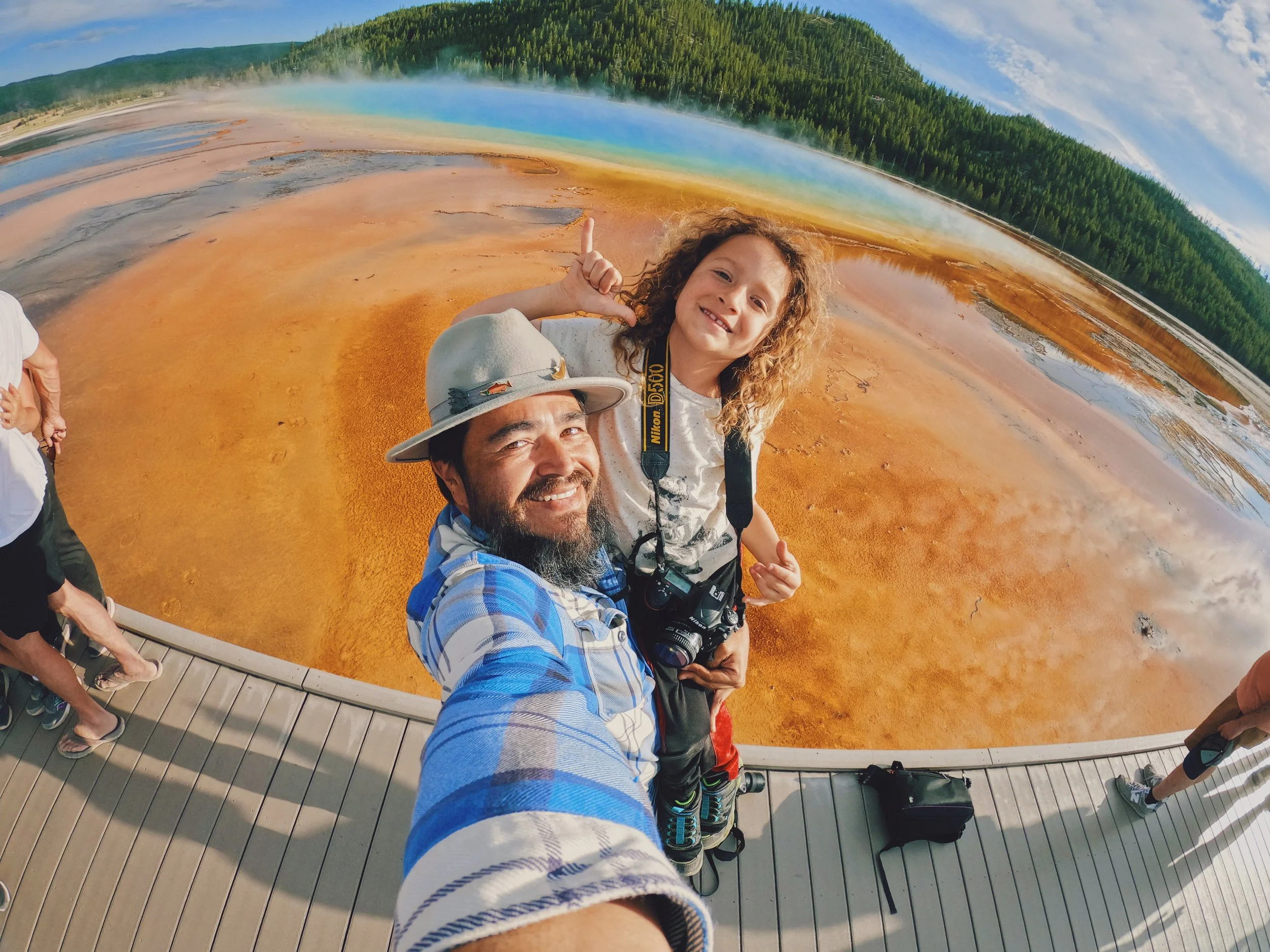 Eli and me at Grand Prismatic in Yellowstone