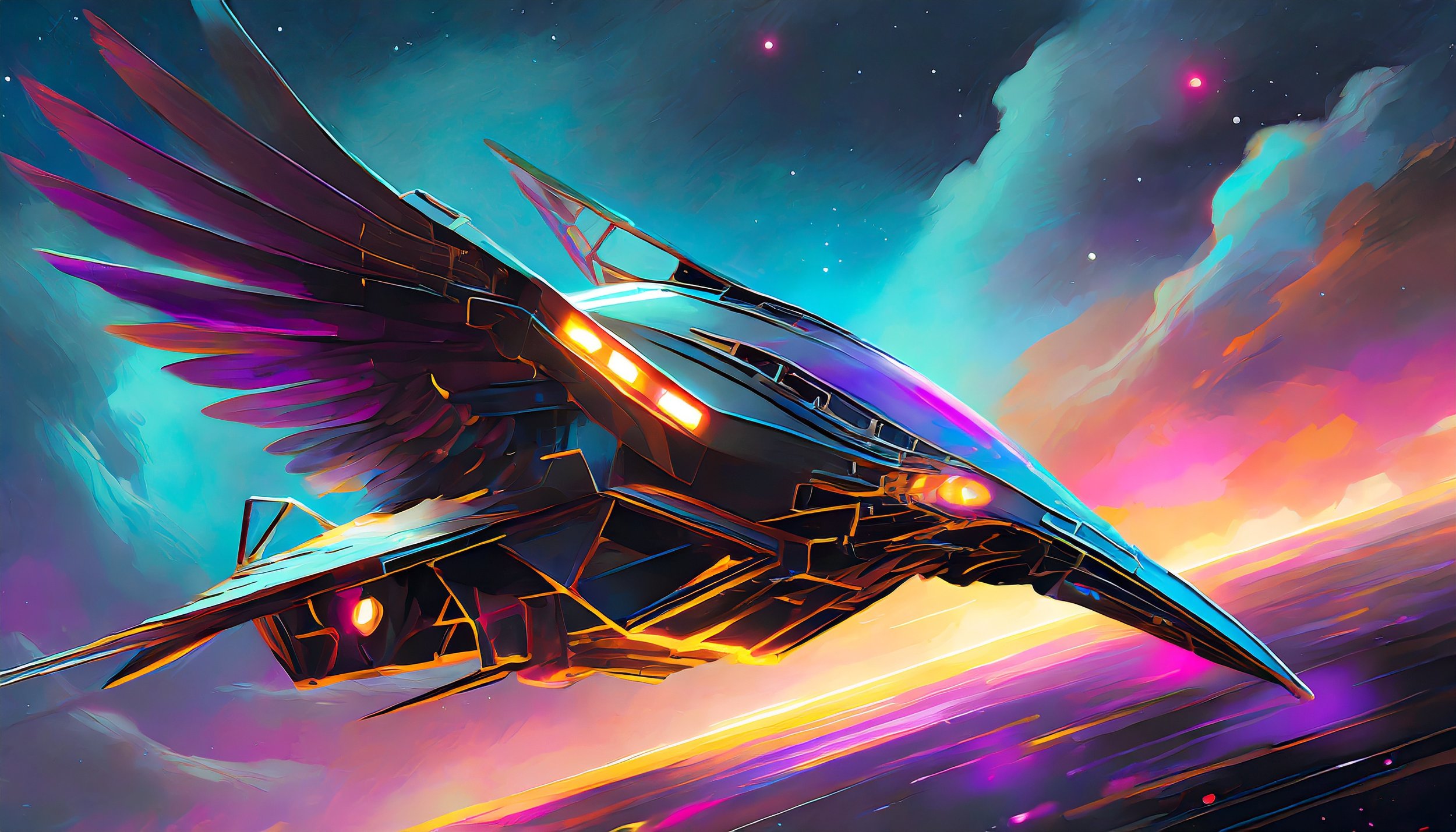 Firefly a raven-shaped spacecraft with mechnical wings bearing giant engine machines; it has a long (1).jpg