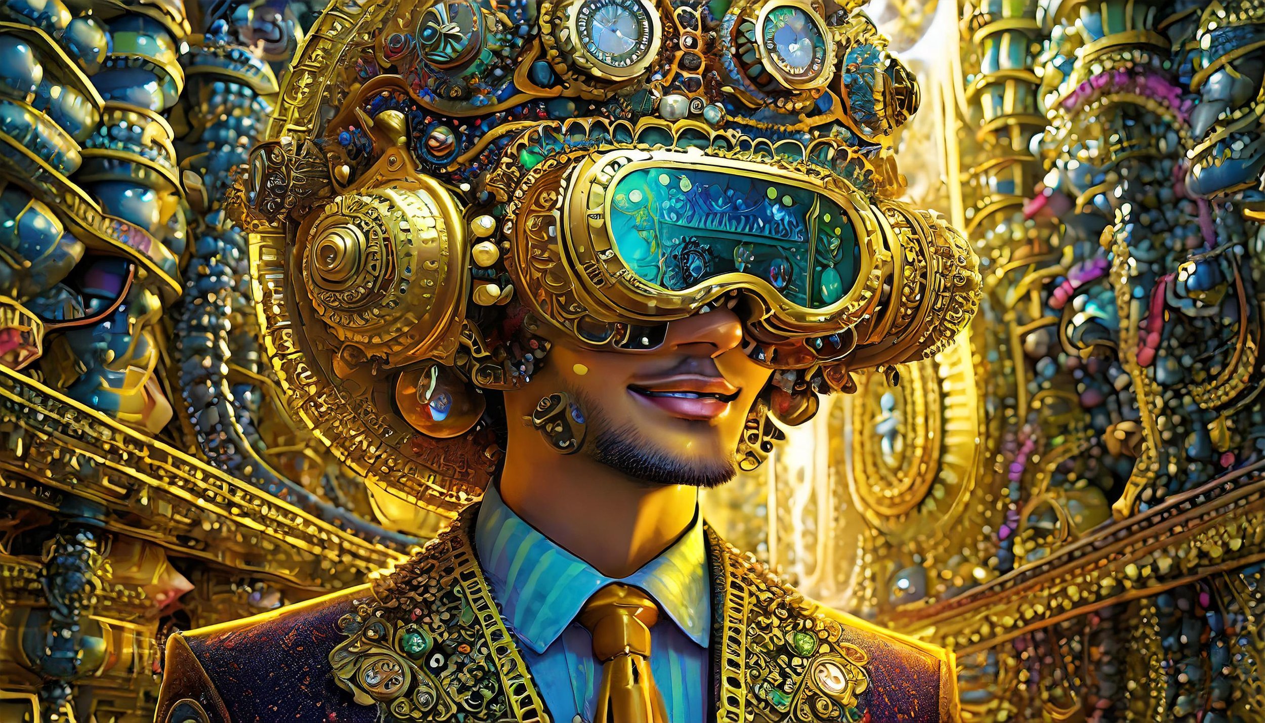 Firefly detailed render of a geeky guy wearing a suit and tie, and an electromechanical helmet with (12).jpg