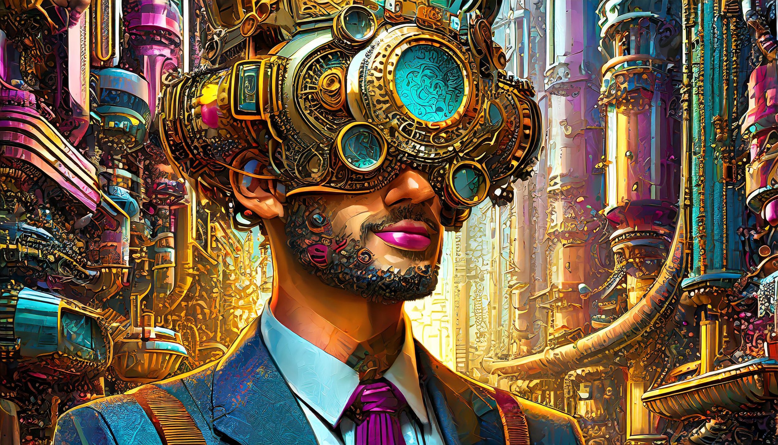 Firefly detailed render of a geeky guy wearing a suit and tie, and an electromechanical helmet with (10).jpg