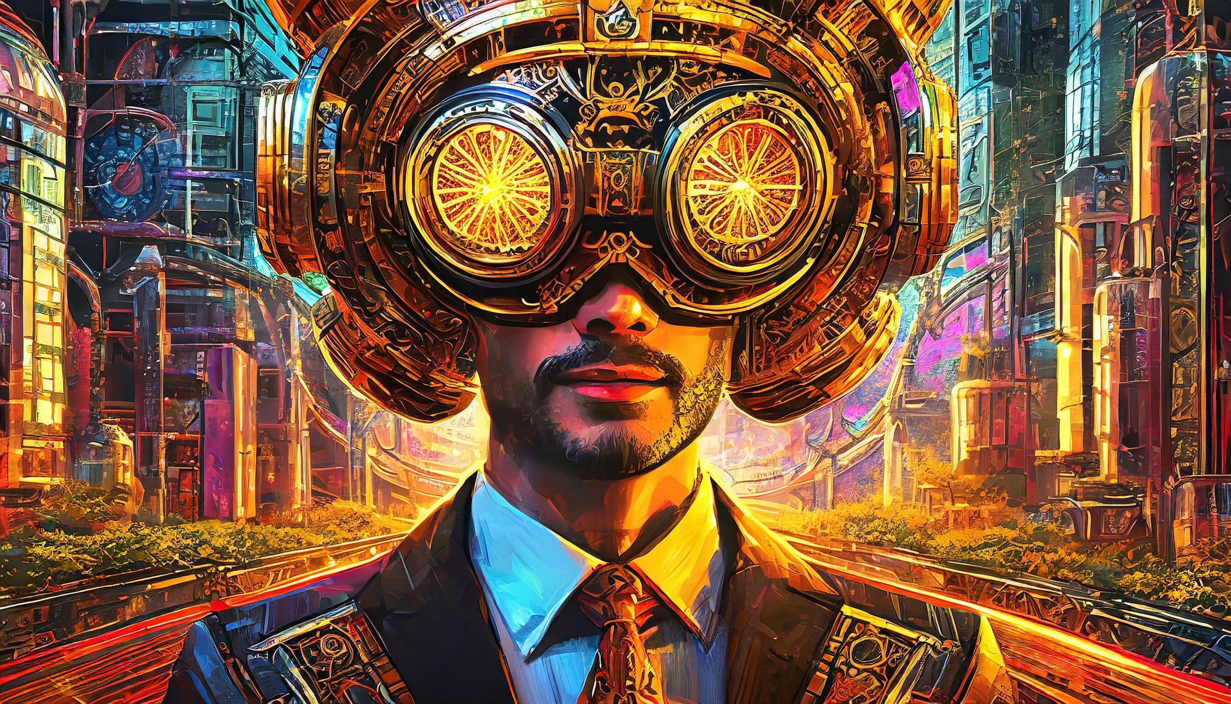 Firefly detailed render of a geeky guy wearing a suit and tie, and an electromechanical helmet with (9).jpg
