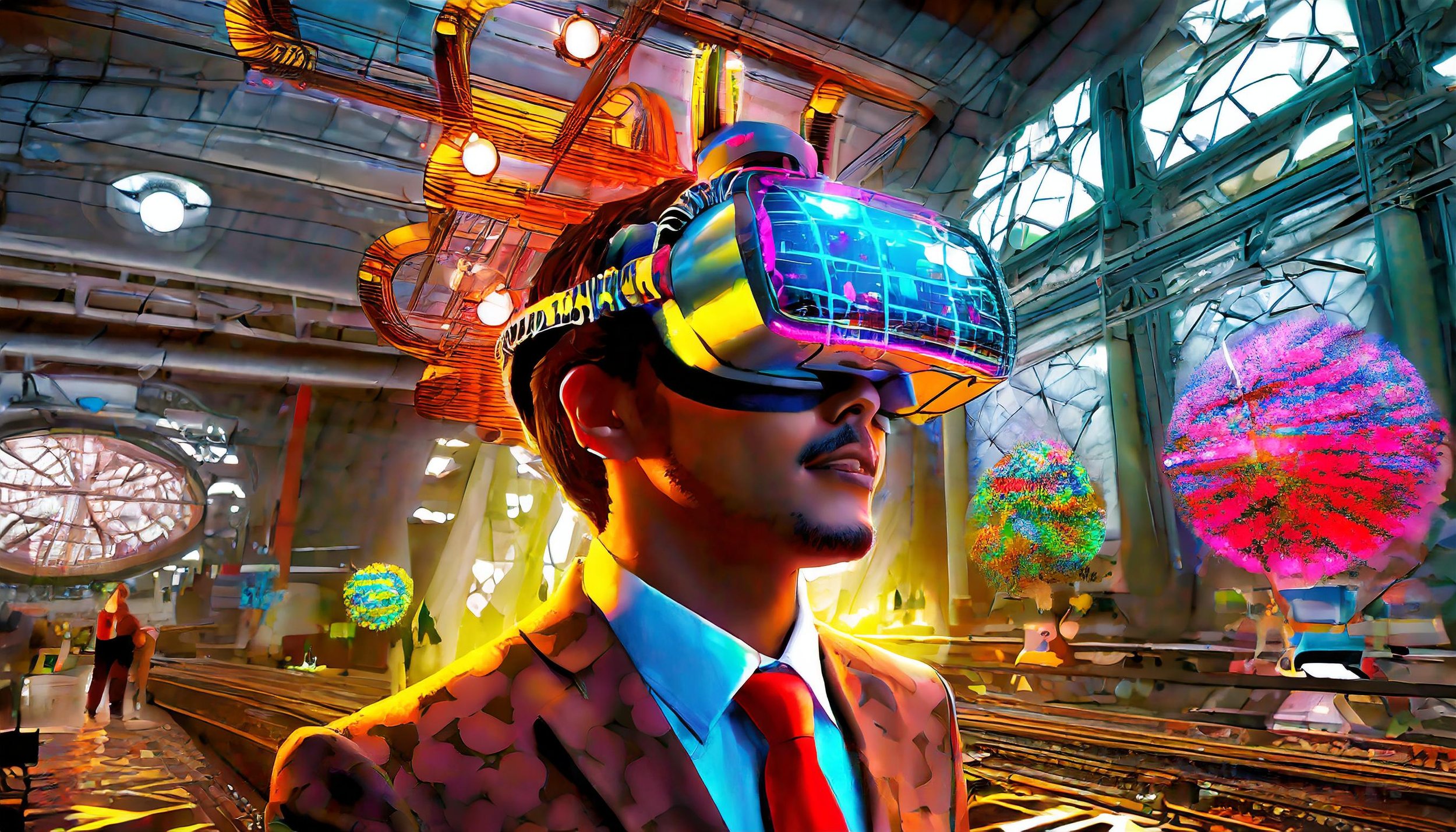 Firefly detailed render of a geeky guy wearing a suit and tie, and an electromechanical helmet with (1).jpg