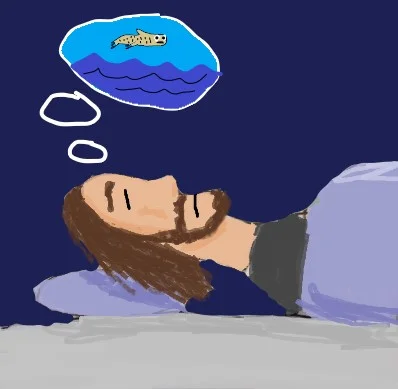 Occasionally I dream of a flying goldfish.