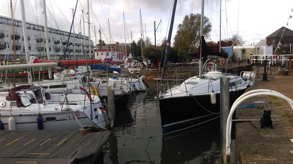 The Marina in which he lives.