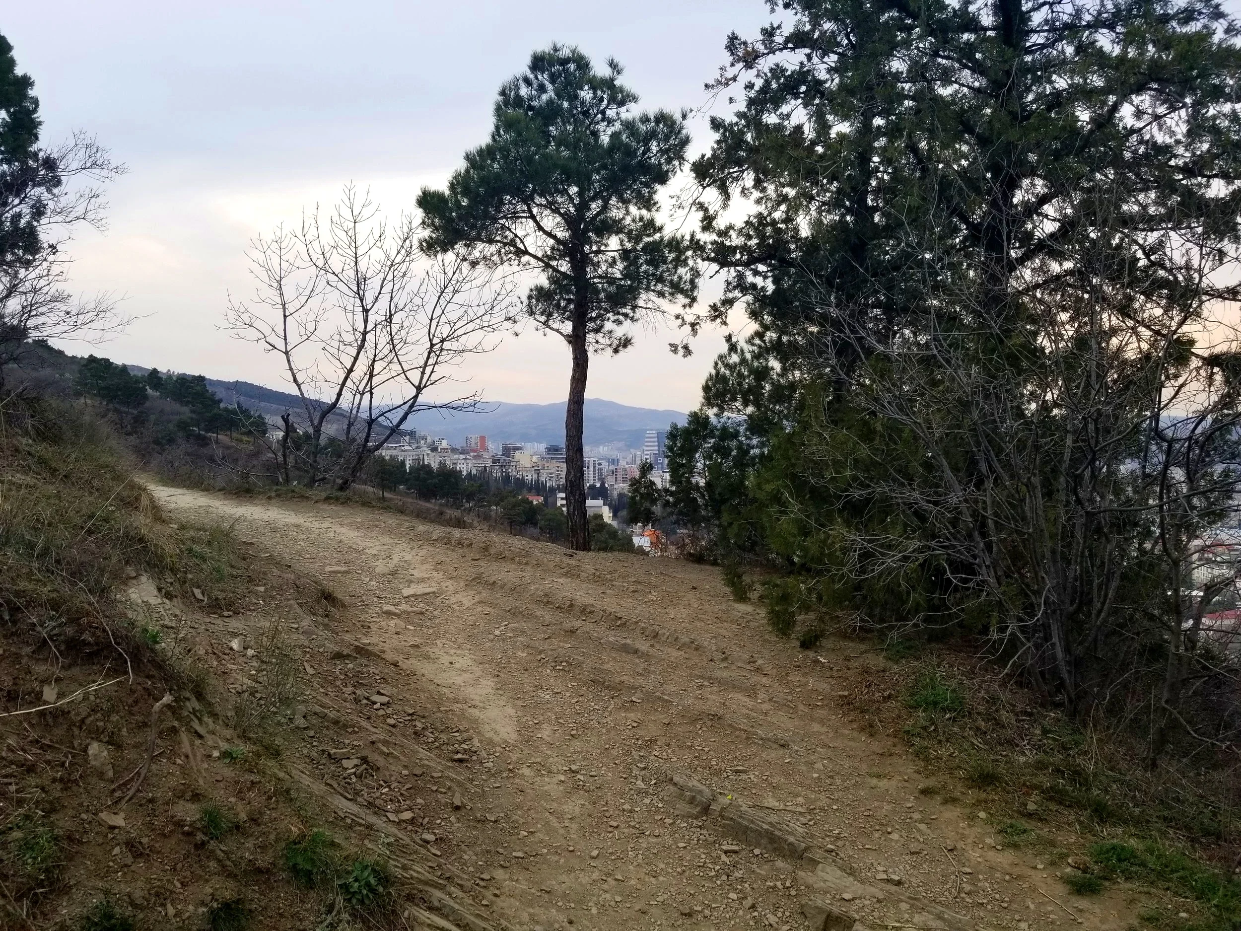 Hiking trail up to Tbilisi TV Tower