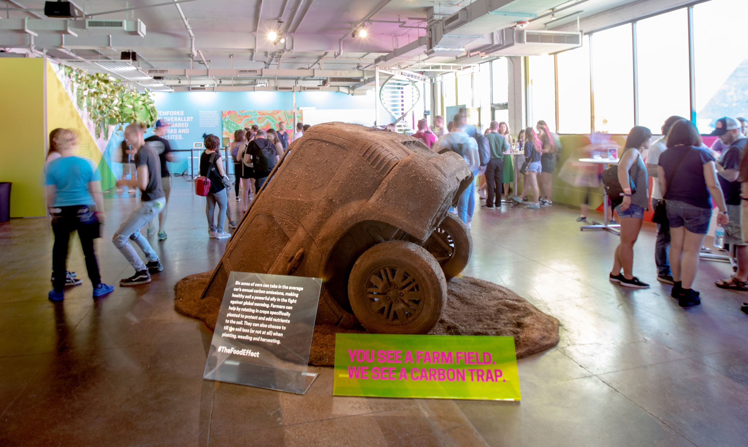  Exhibit 1: An SUV covered in dirt helped visualize how soil is a powerful ally in the fight against global warming. 