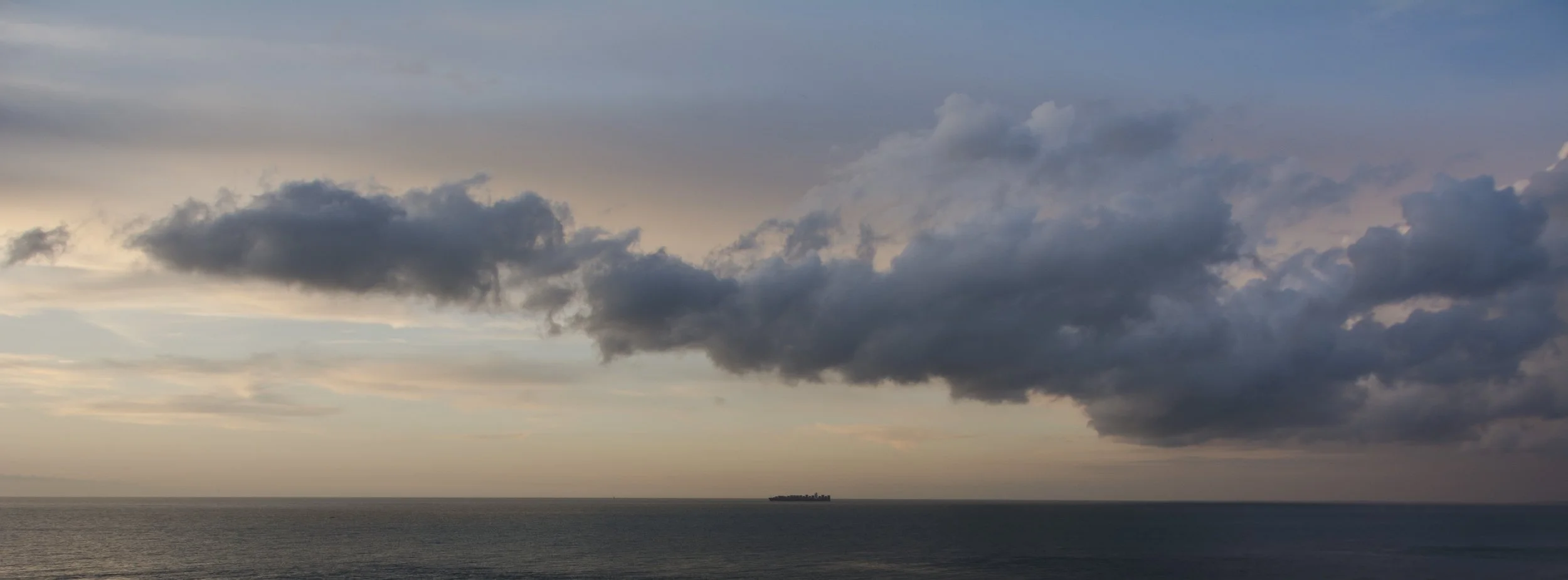 Container under sunset cloud