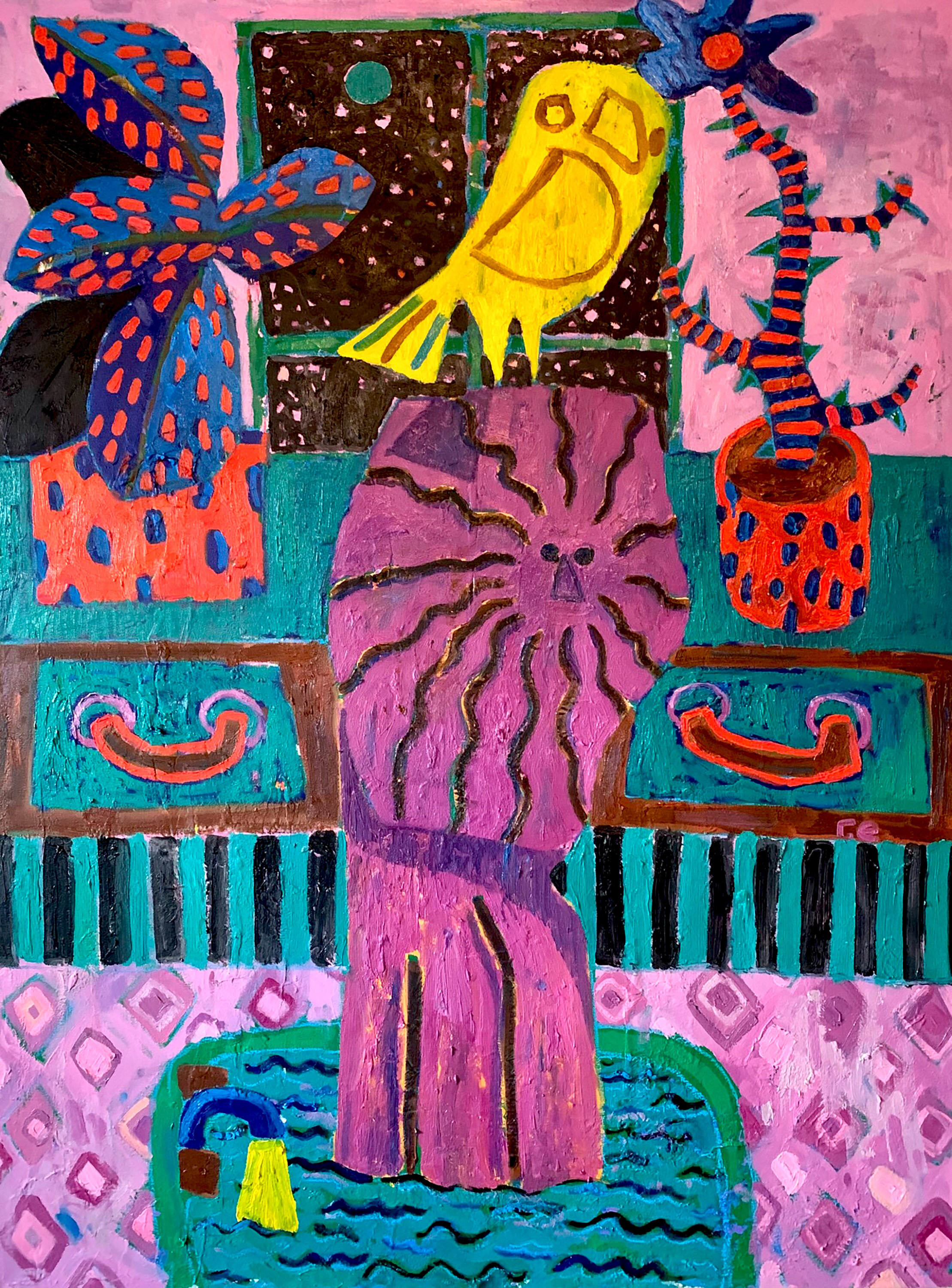 Bird, Lion, and Bath