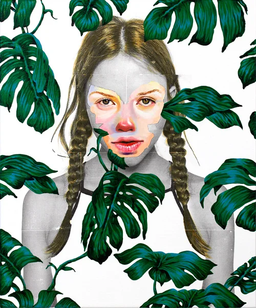 AM DeBrincat Beast Mode Mixed Media Floral Painting
