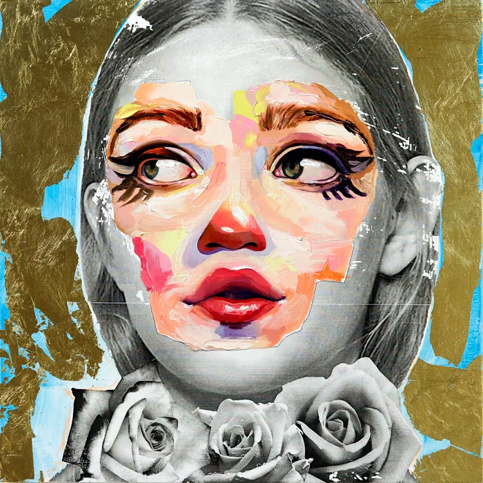 AM DeBrincat Pierrot oil painting on wood panel