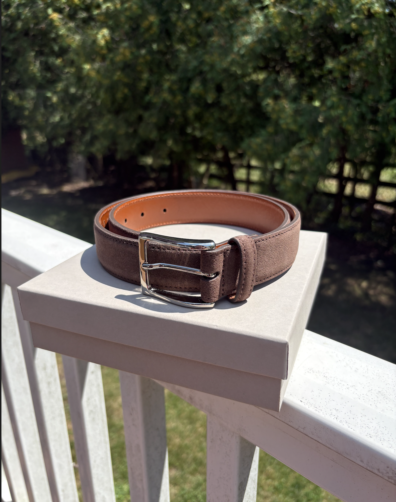 Alden Belt with Nickel Buckle (Humus Suede)