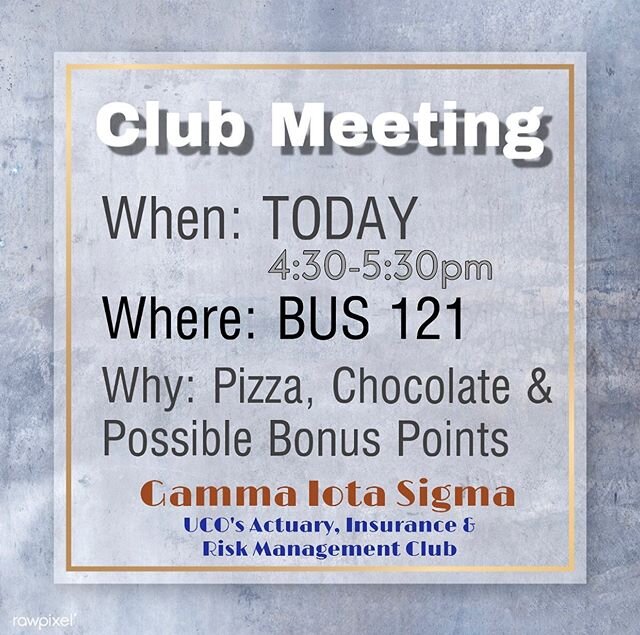 TODAY!! College of Business Room 121
Come join us💛💙
#gis #ucocollegeofbusiness #uco #bronchos #betaepsilon