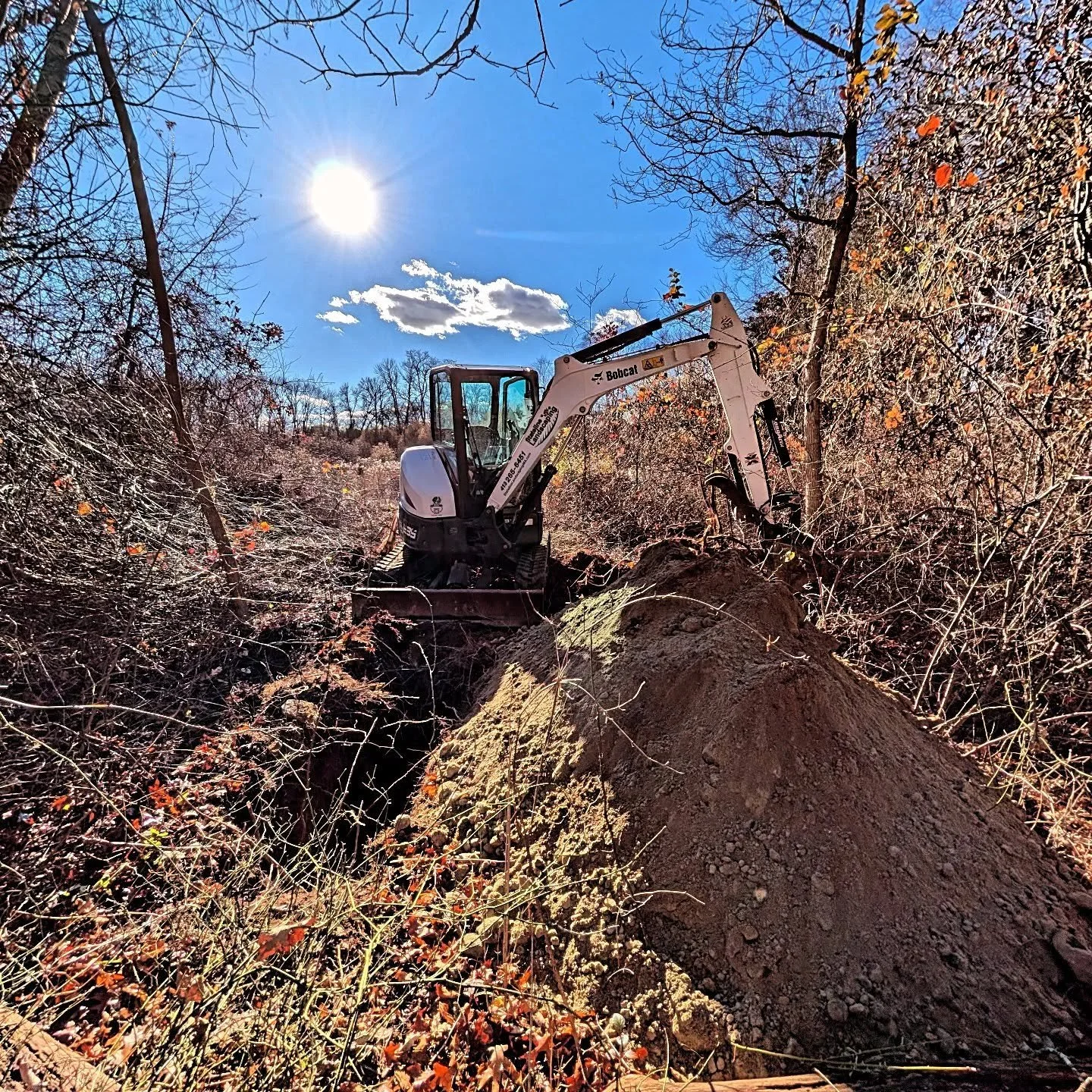Today we dug some test pits for Black Swan Development for the design of detention basins on a future solar project #bobcat #solar #statelinelandscaping @rjwalker87