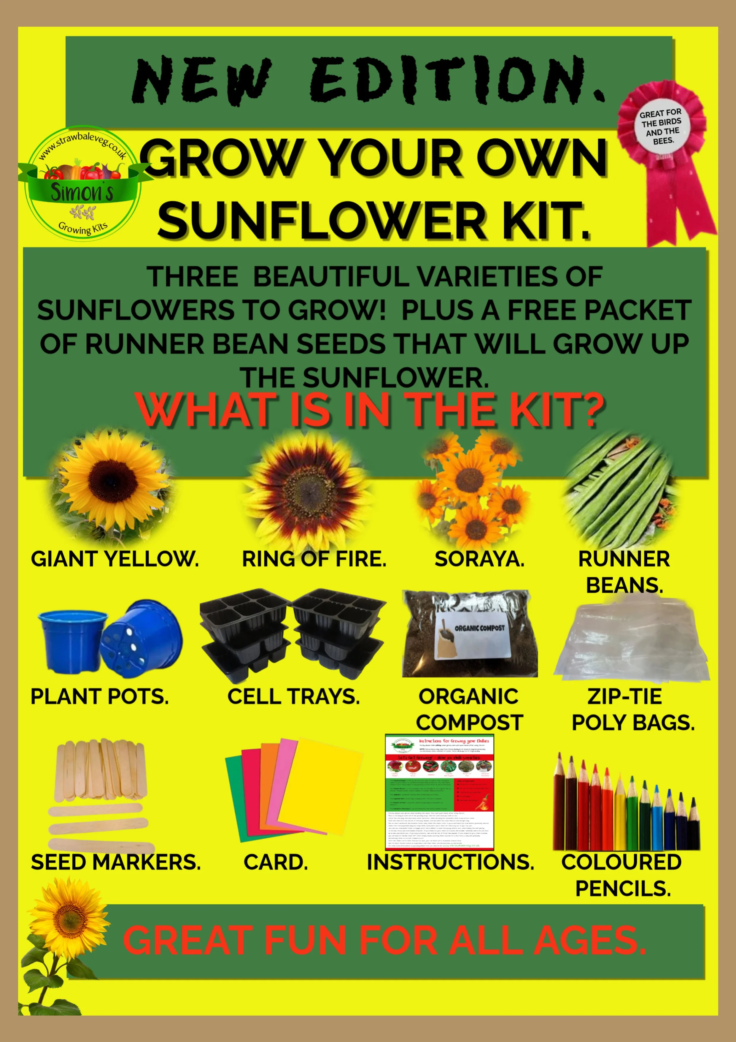 Simons New Sunflower Growing Kit. Best Seller! Just £13.99