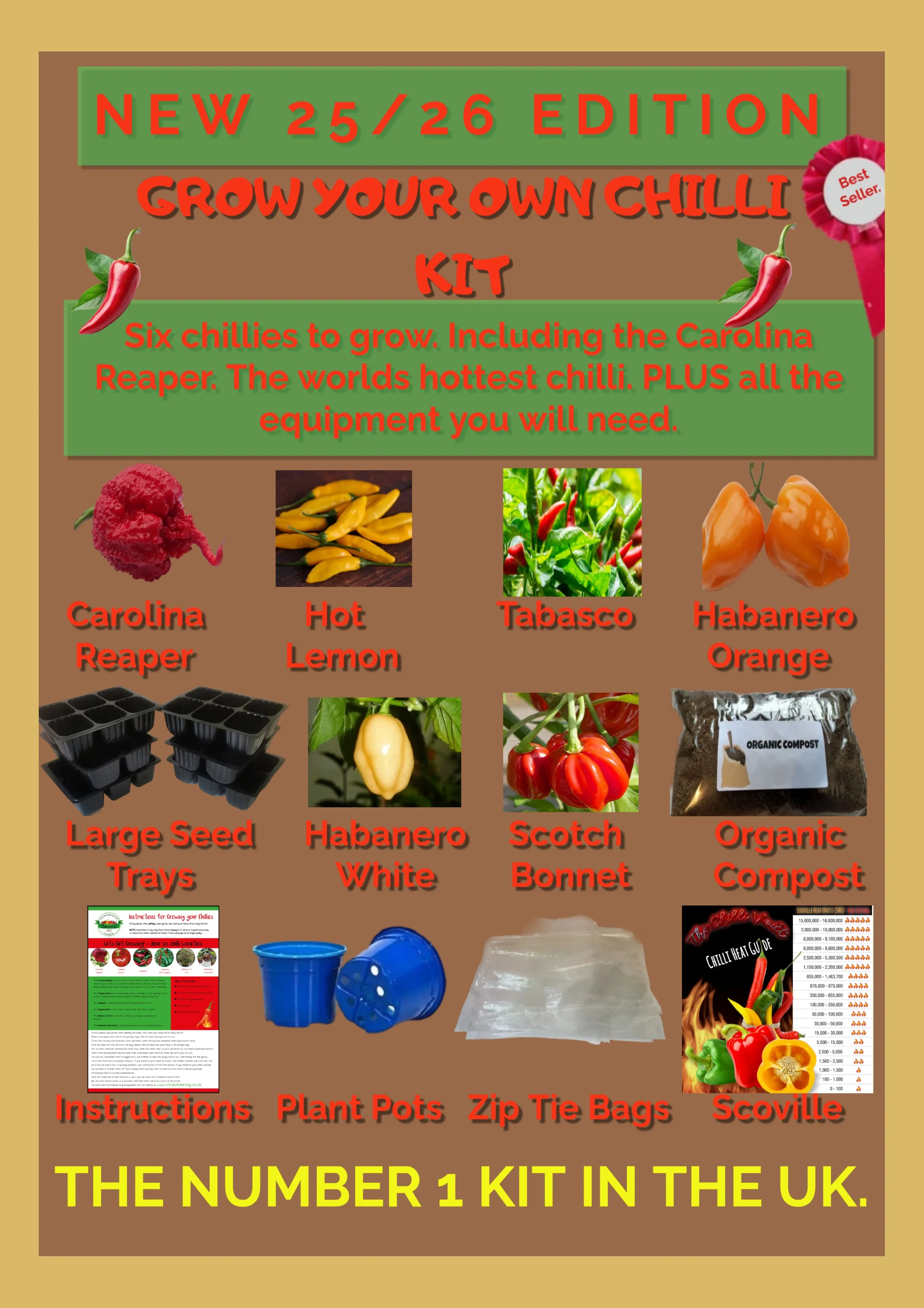 Chilli Growing Kit. Strawbaleveg.co.uk