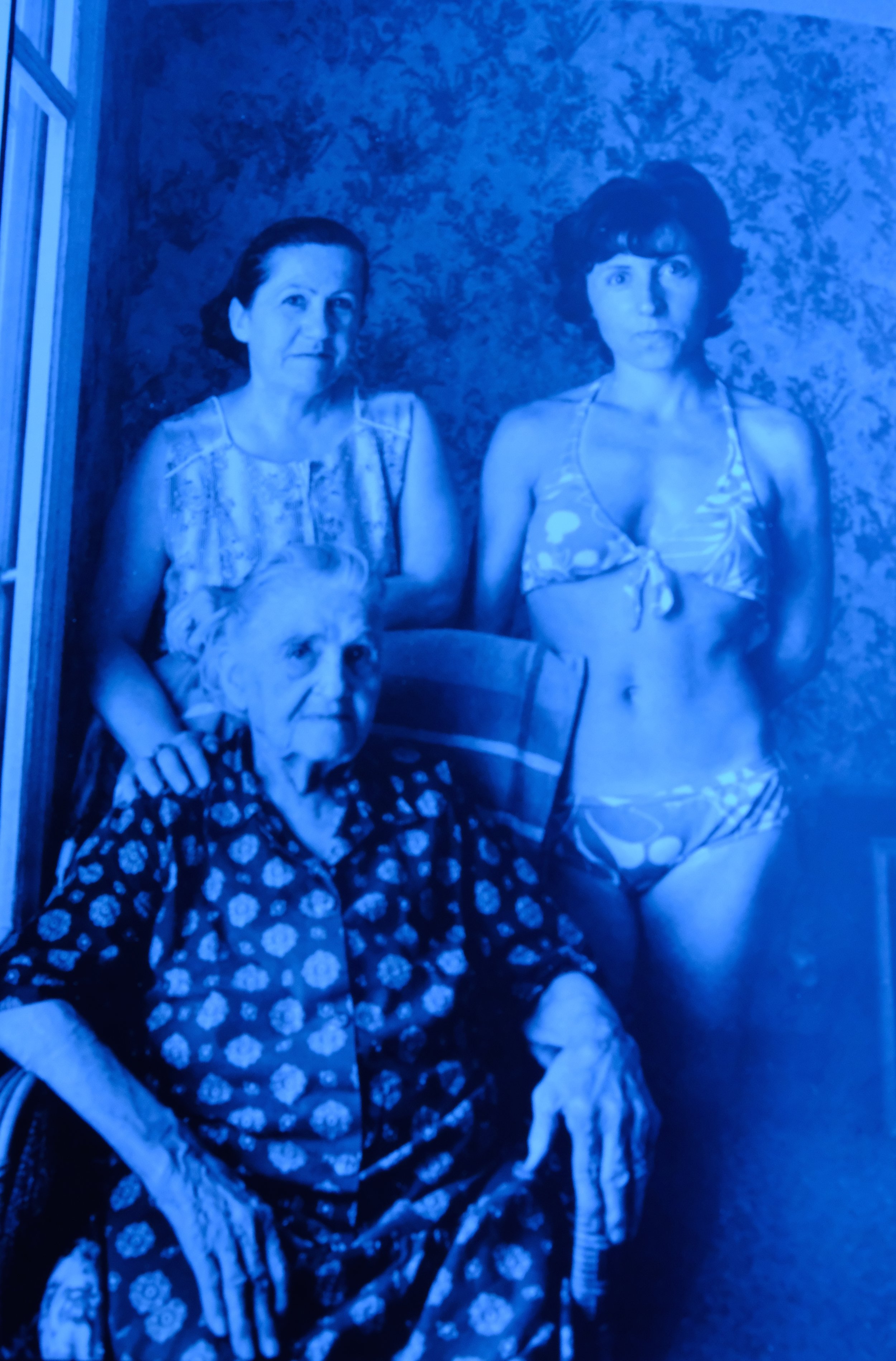 Three generations. Photograph of Jacky, her mother and her grandmother taken by Martine Franck in 1979. As well as being a celebrated photographer in her own right, Franck was married to Cartier Bresson and they lived together in Montjustin, just a few kilometres away. 