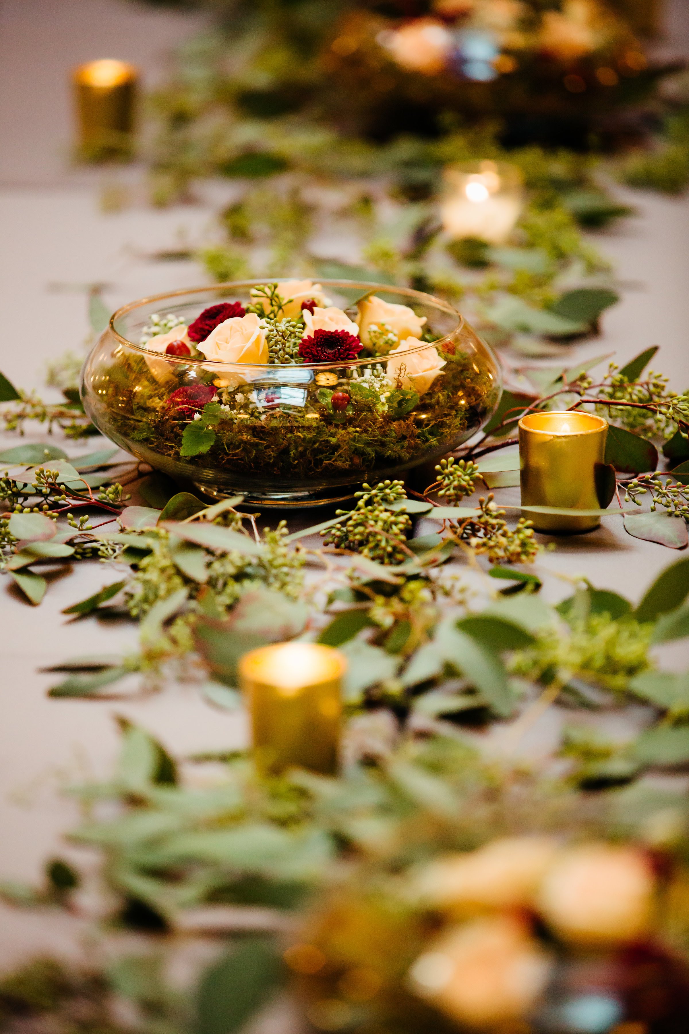 Modern Fall Wedding Table Arrangements