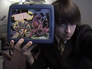 High school Anthony with his Aliens lunchbox