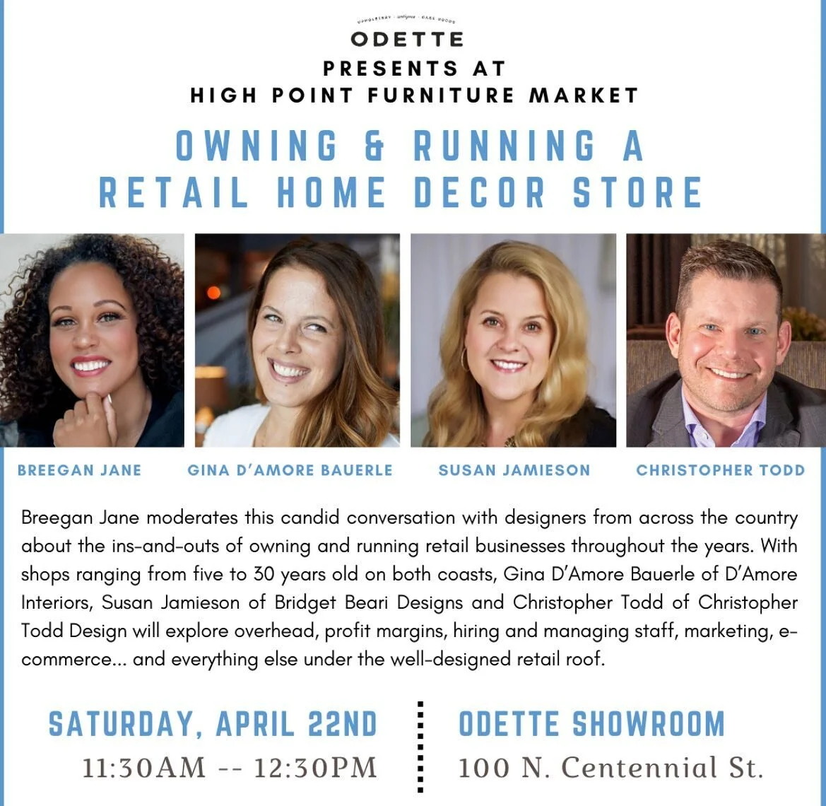 Getting ready for Highpoint next week? Take a break from shopping on Saturday morning to listen to this talk on running a retail store. It should be very interesting to hear all the different perspectives from these amazing designers and shop owners.