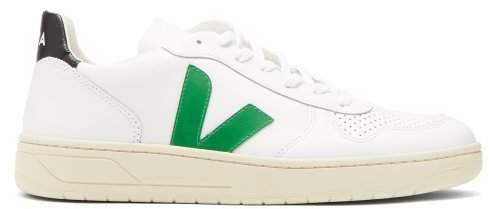 Veja V-10 Leather Trainers, $150