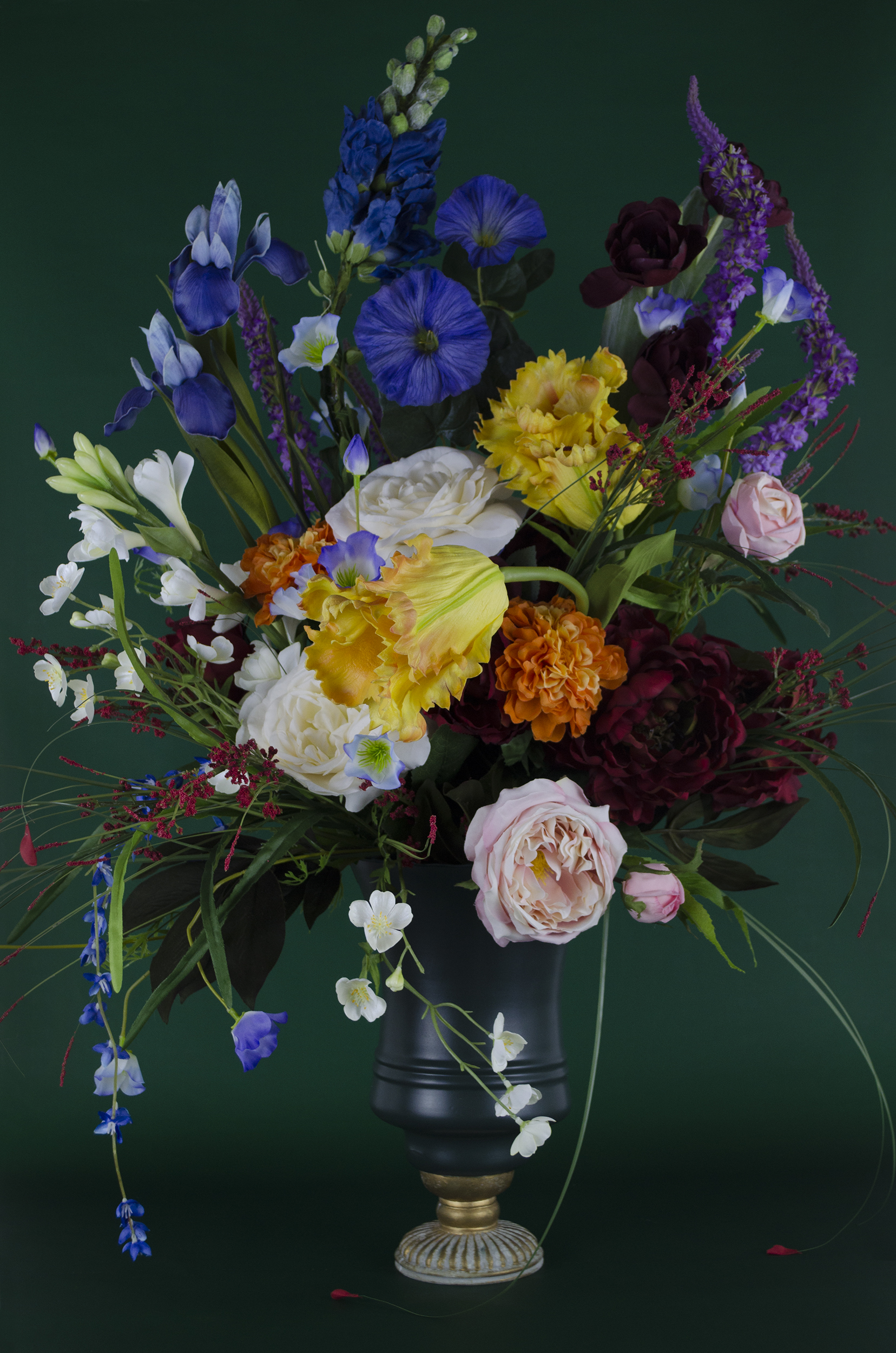 Vase with Silk Flowers