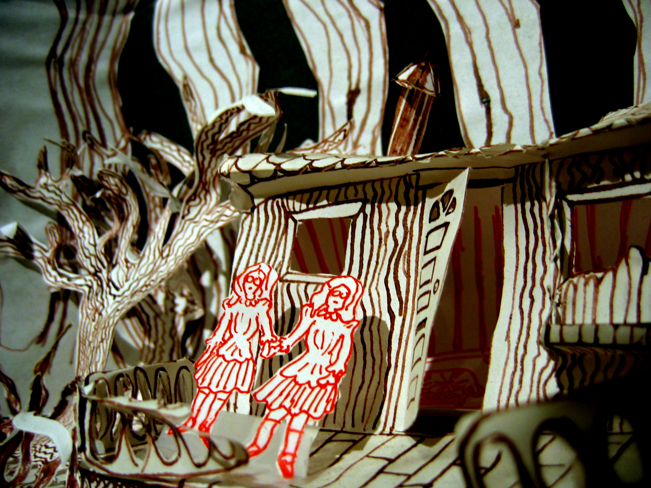 photo by Andy Lachance of a diorama from 2005's TEA WITH THE TWINS by Normandy Sherwood and Jenny Seastone
