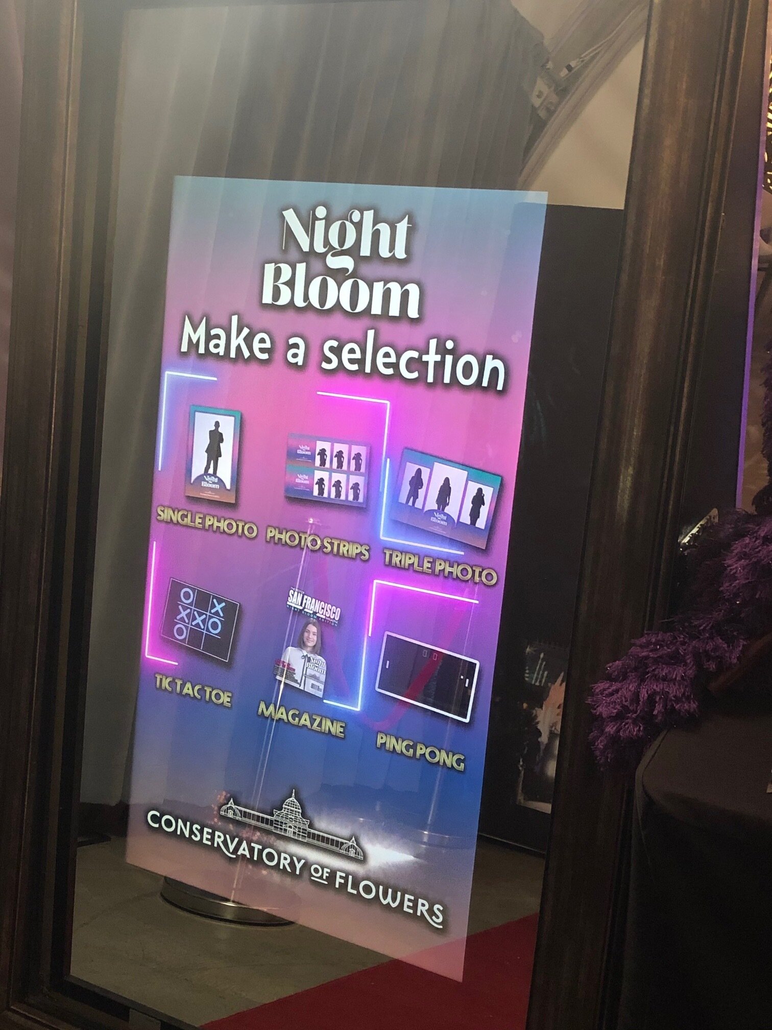 San Francisco Conservatory of Flowers Night Bloom 2019 Redwood Mirror Booth.jpg