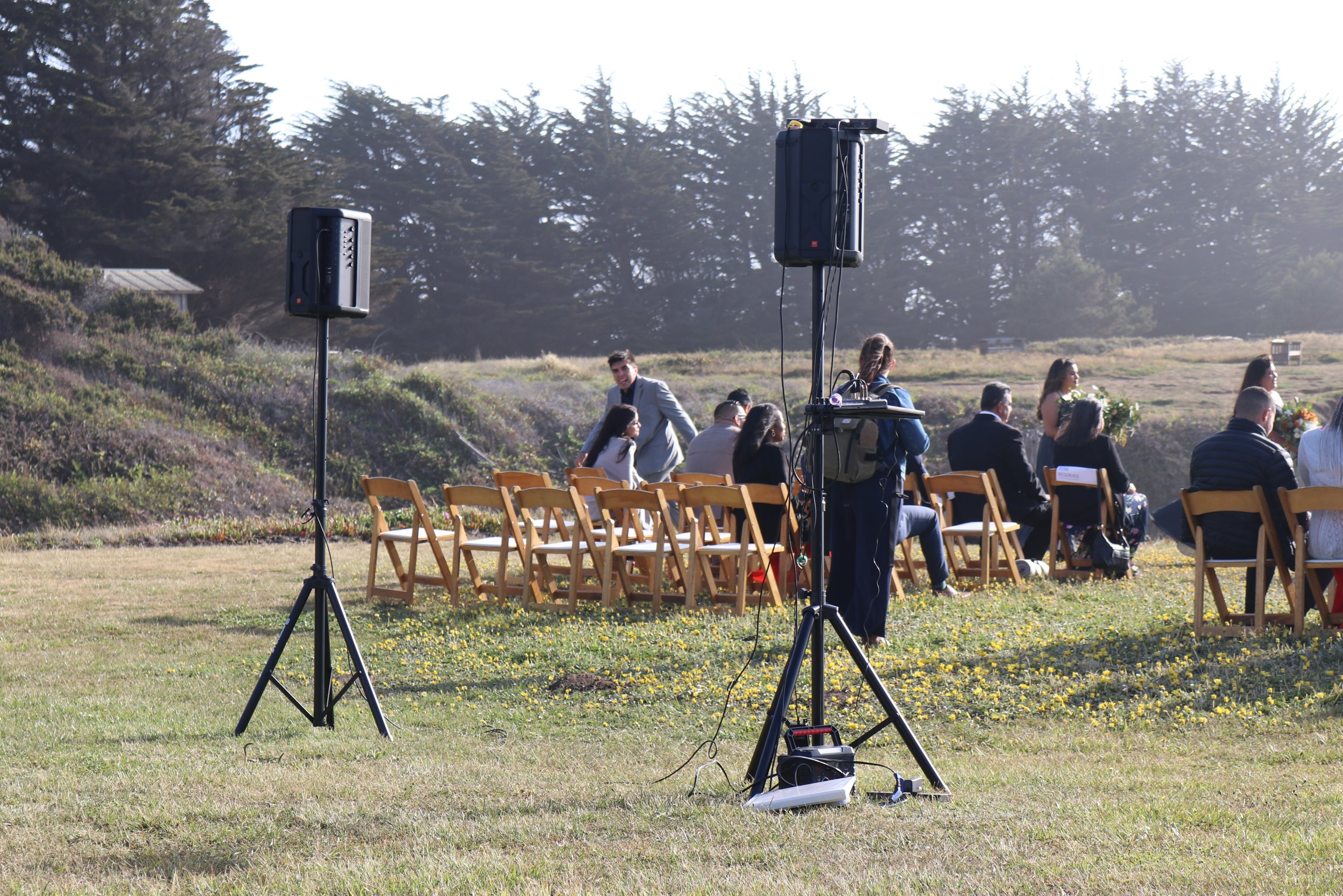 Wireless Ceremony Setup - Holly's Ocean Bluff, Fort Bragg CA.JPG