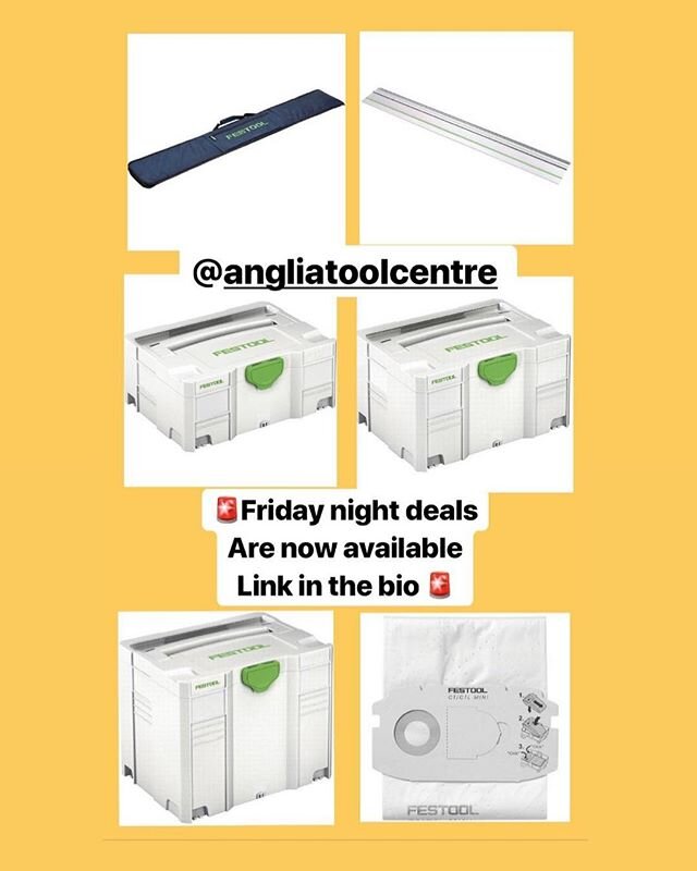 Friday night deals are now live , thanks to @angliatoolcentre for these great deals. Link in the bio 🚨🚨#festool #festoolme #guiderail #guiderails #systainers #featoolmidi