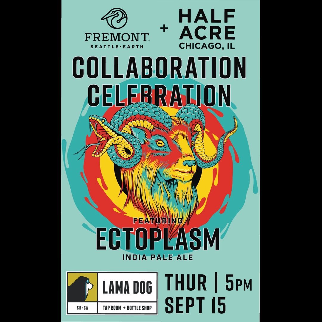 Fremont + Half Acre combined forces and created ECTOPLASM, an India Pale Ale, and we are celebrating this creation Thursday September 15th starting at 5pm.
This will be a collaborative Pint Night with brews from Fremont + Half Acre. Stay tuned for th