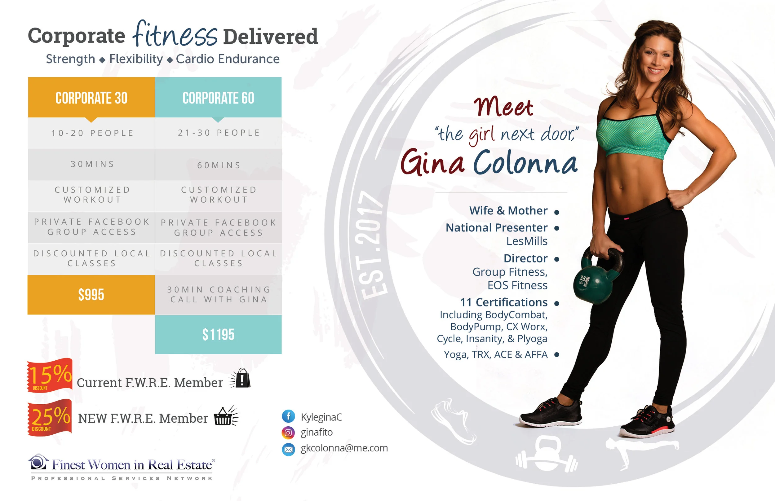 Marketing card/back - Fitness Instructor