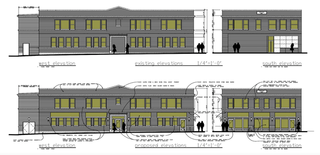 Top is the current building, bottom is the proposed update.