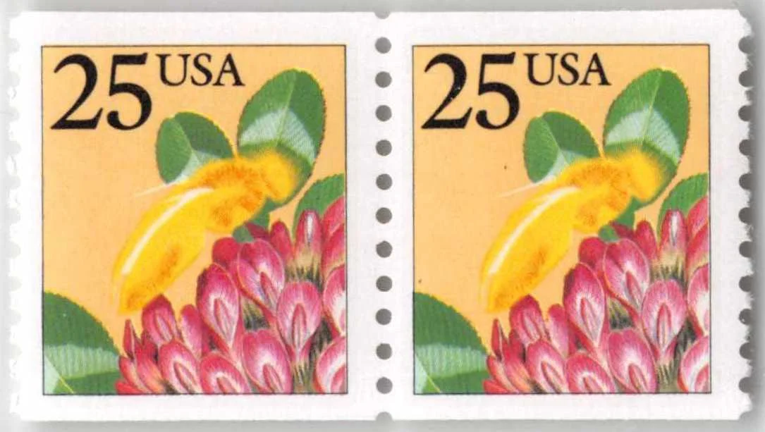 Honeybee Missing error; intaglio black omitted pair