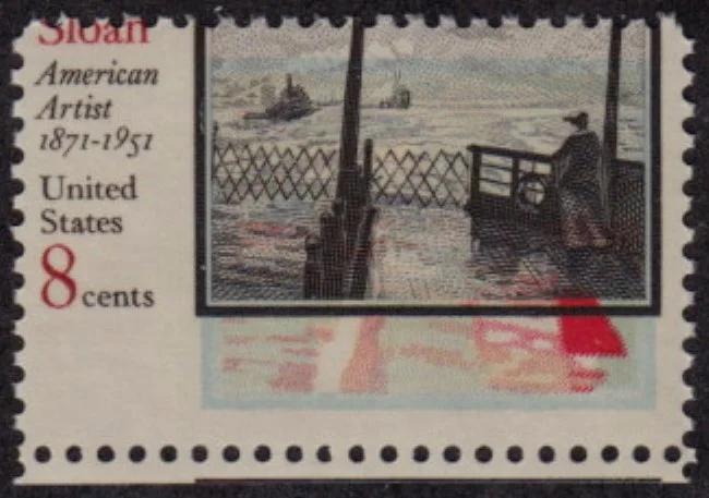 8¢ John Sloan (artist) commemorative with MAJOR color shift