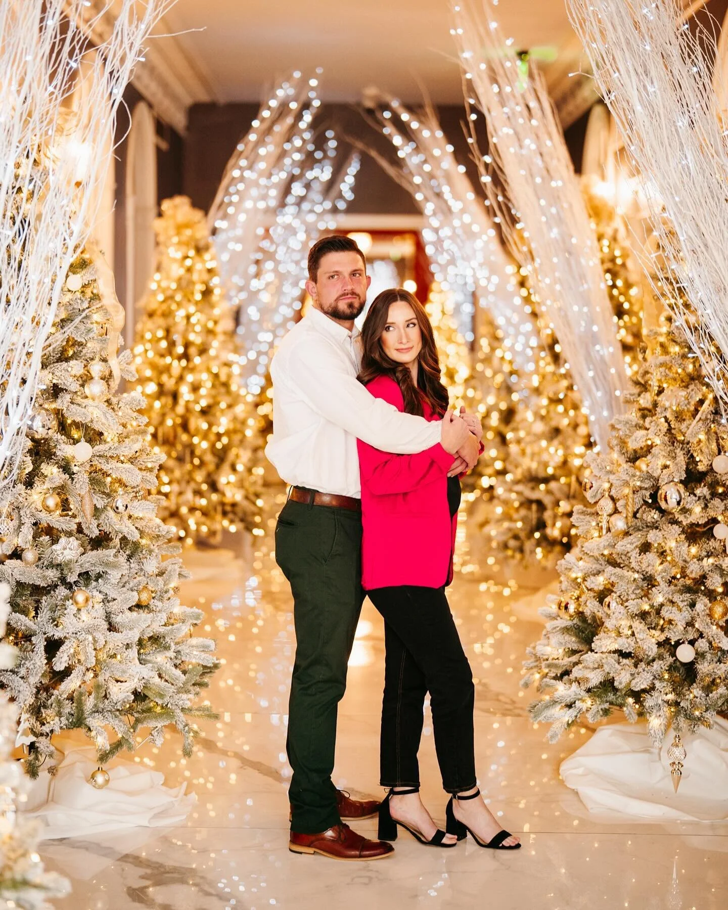 The dreamiest engagement session! Can&rsquo;t believe the wedding is in a month 🤍🌟