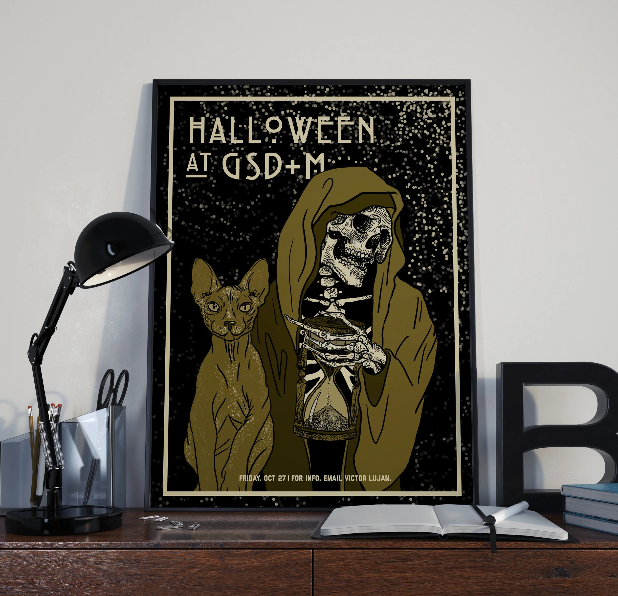 Above is a poster design I created for the GSD&M Halloween party. I created the concept, illustrated the poster on Procreate using my iPad, and then mounted the poster for display in our office.