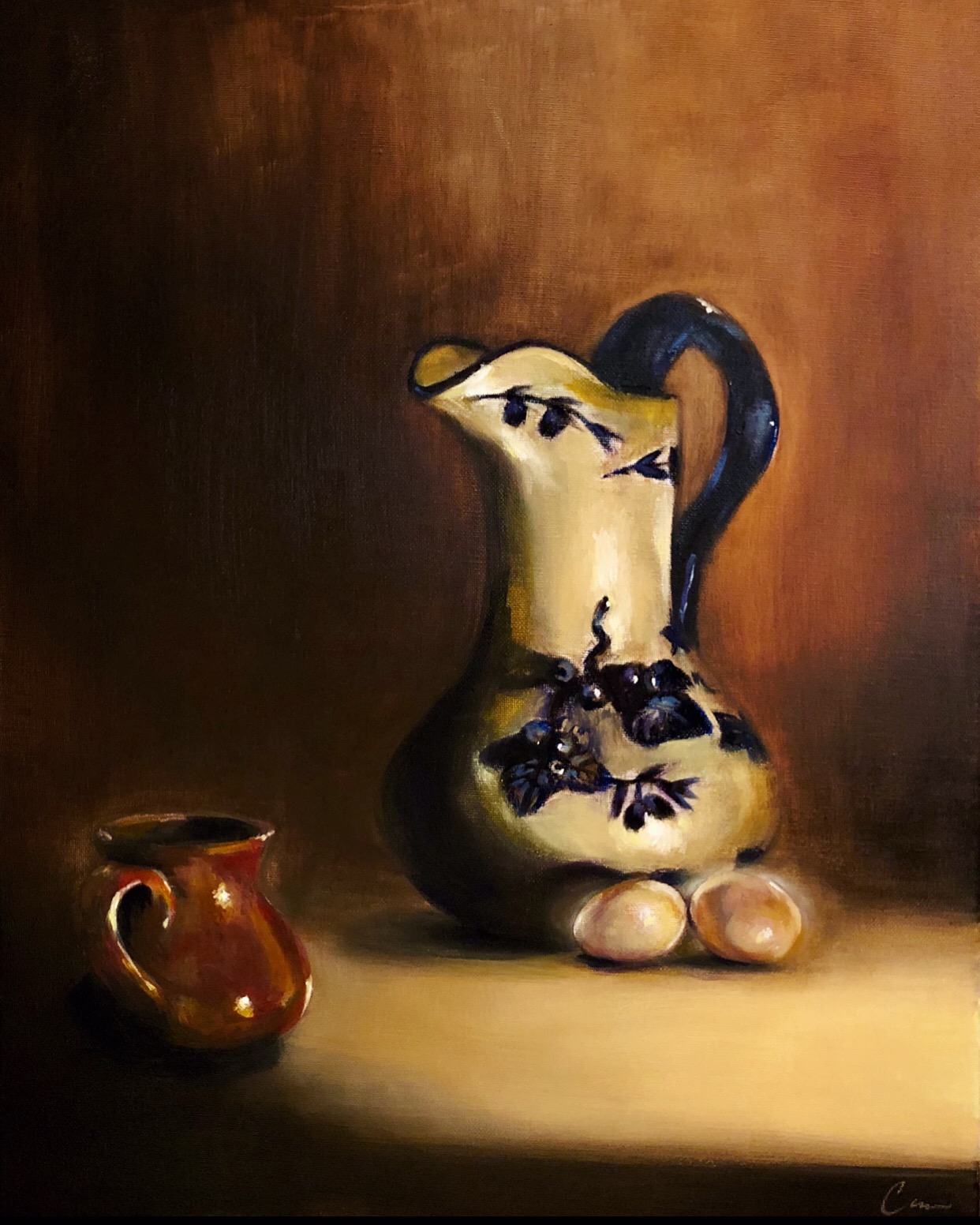   “The Pitcher”   SOLD  Oil on Canvas  16” X 20” 
